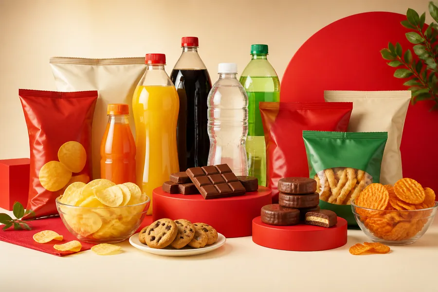Bebidas y snacks disponibles en la tienda